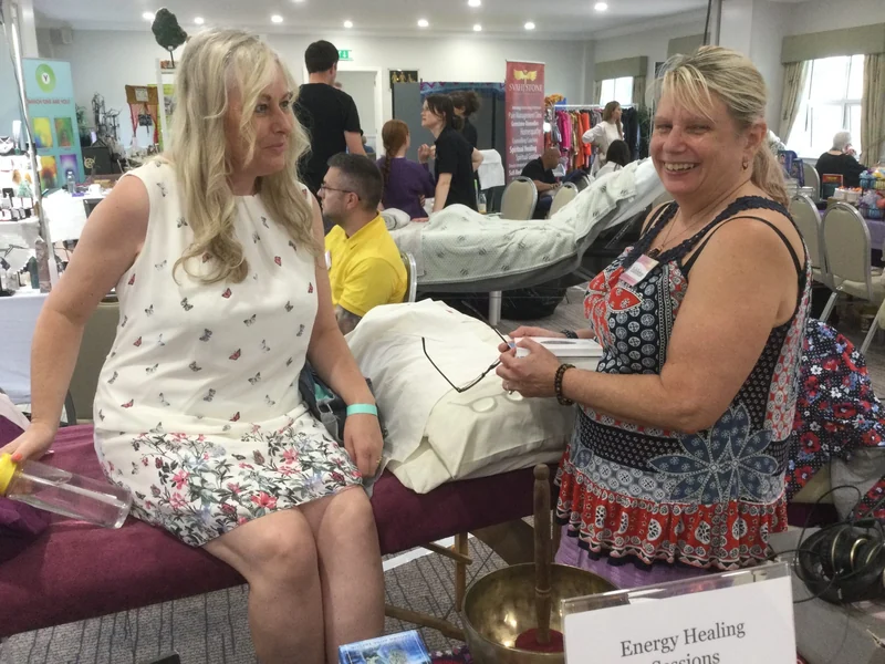 Visitors enjoying a festival treatment